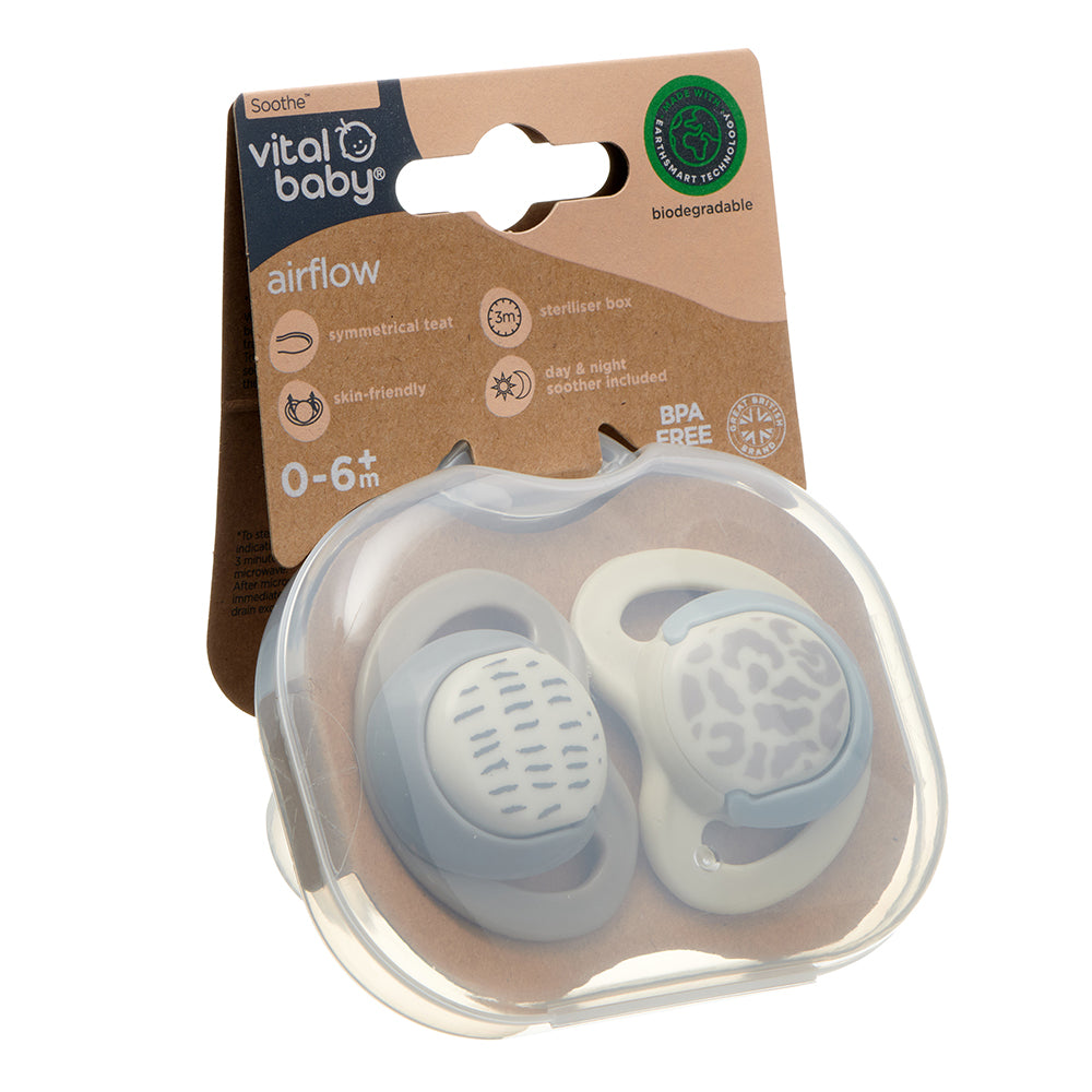 sucettes Airflow, lot de 2, 0-6 mois
